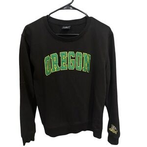 Oregon Ducks Crewneck Sweatshirt Black Long Sleeve - Large